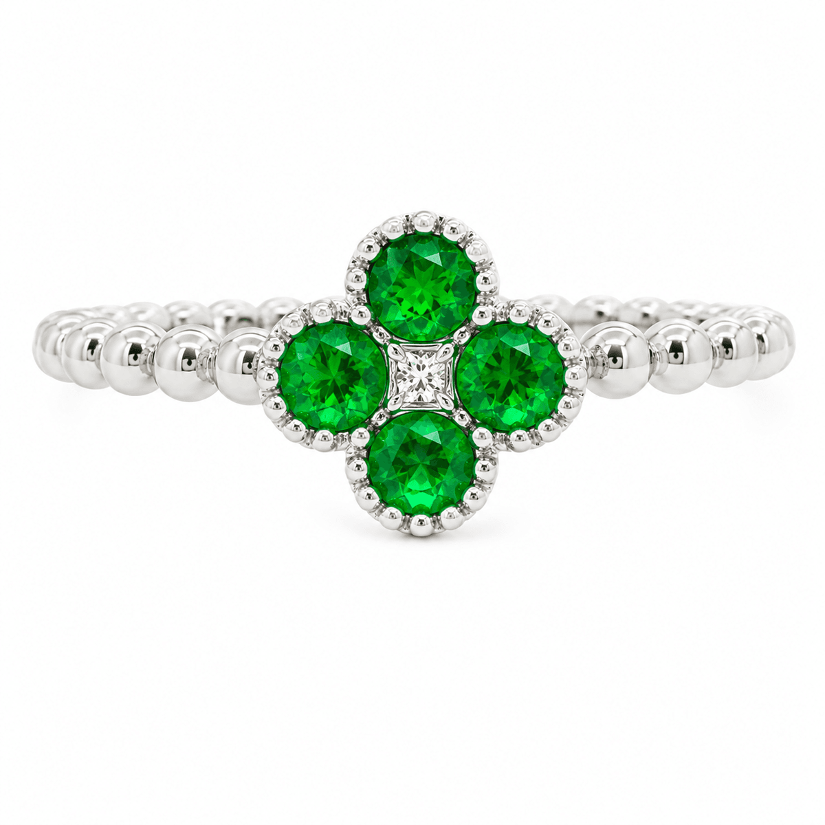 Emerald & Diamond Cluster Ring