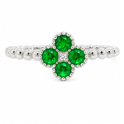 Emerald & Diamond Cluster Ring