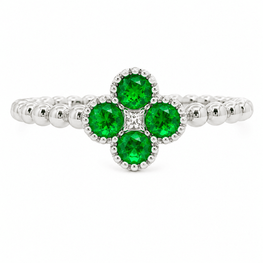 Emerald & Diamond Cluster Ring