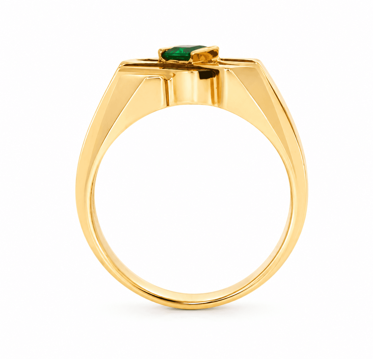 Emerald, Diamond and Onyx Fashion Ring