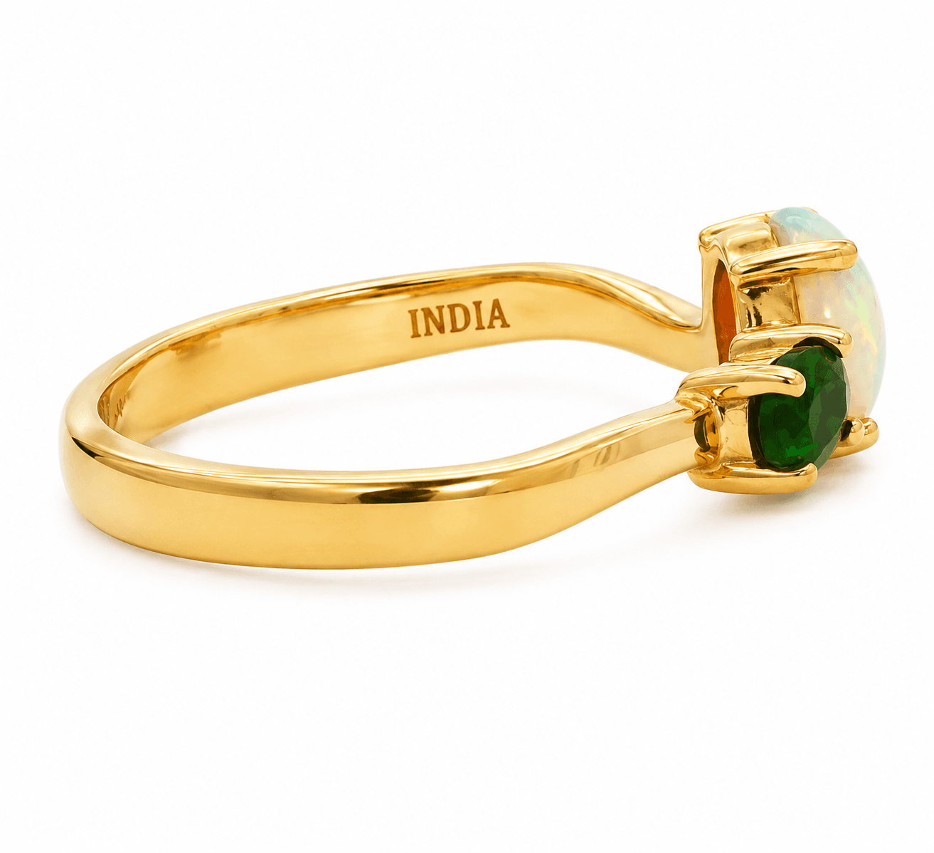 Ethiopian Opal & Chrome Diopside Negative Space Ring