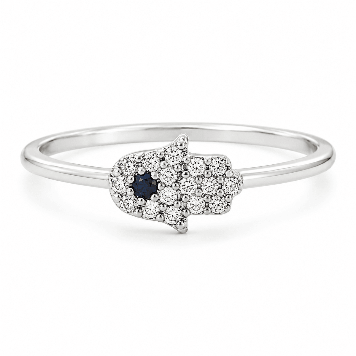 18K 0.07 CTW Evil Eye Diamond Stackable Ring