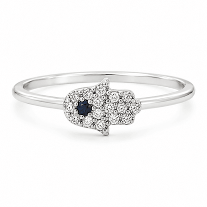 18K 0.07 CTW Evil Eye Diamond Stackable Ring