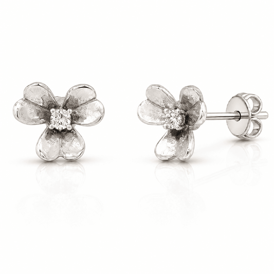 Flower Diamond Stud Earrings
