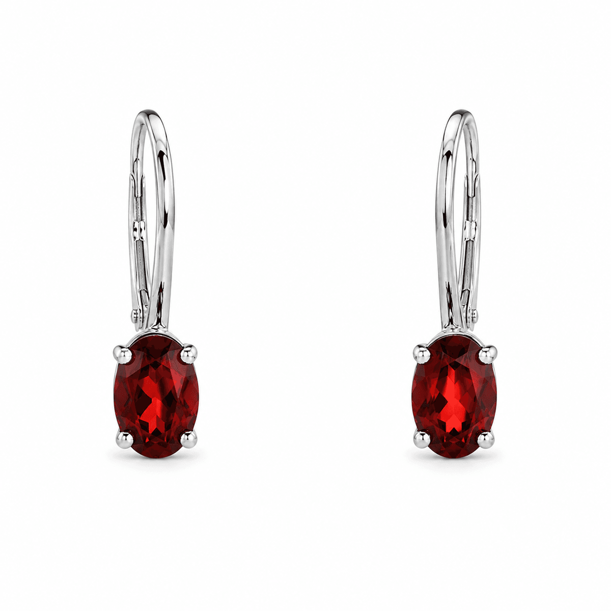 Garnet Lever-Back Earrings