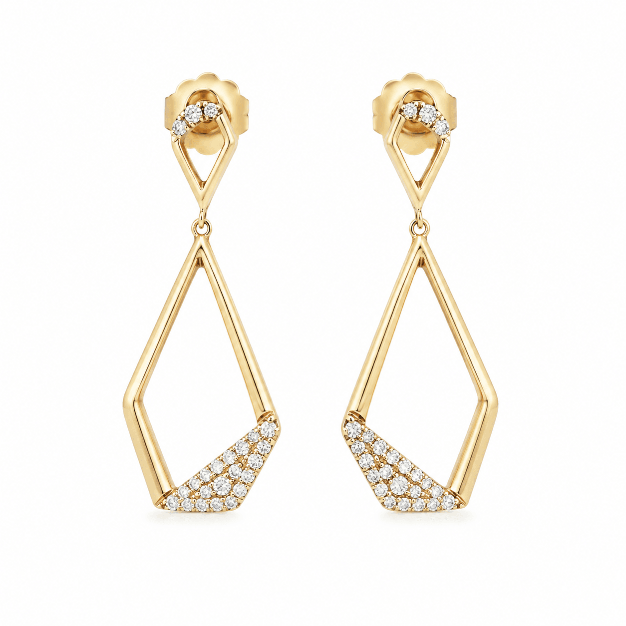 Geometric Diamond Dangle Earrings