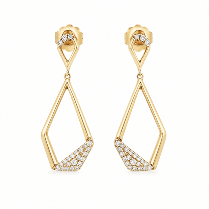 Geometric Diamond Dangle Earrings