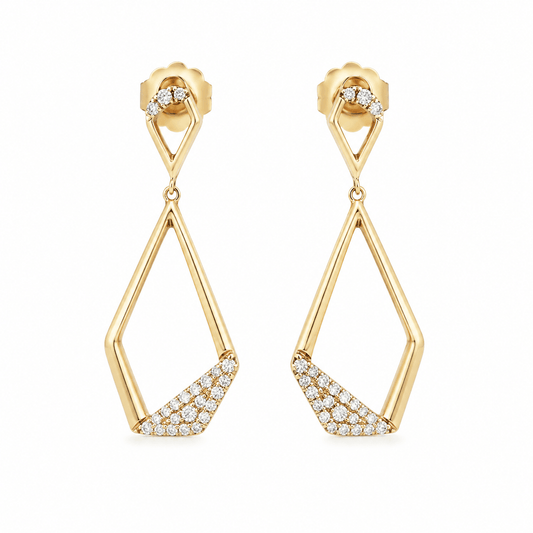 Geometric Diamond Dangle Earrings