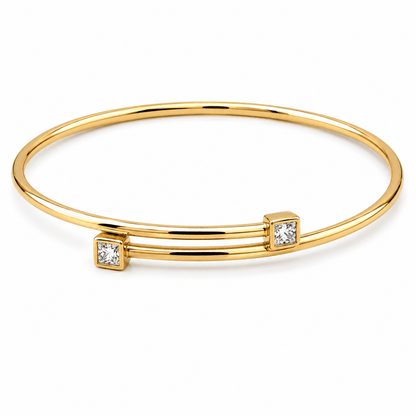 14K Gold Diamond Bangle Bracelet
