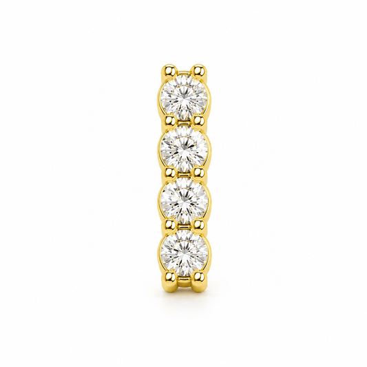 14K Mini Bar CZ Cartilage Piercing