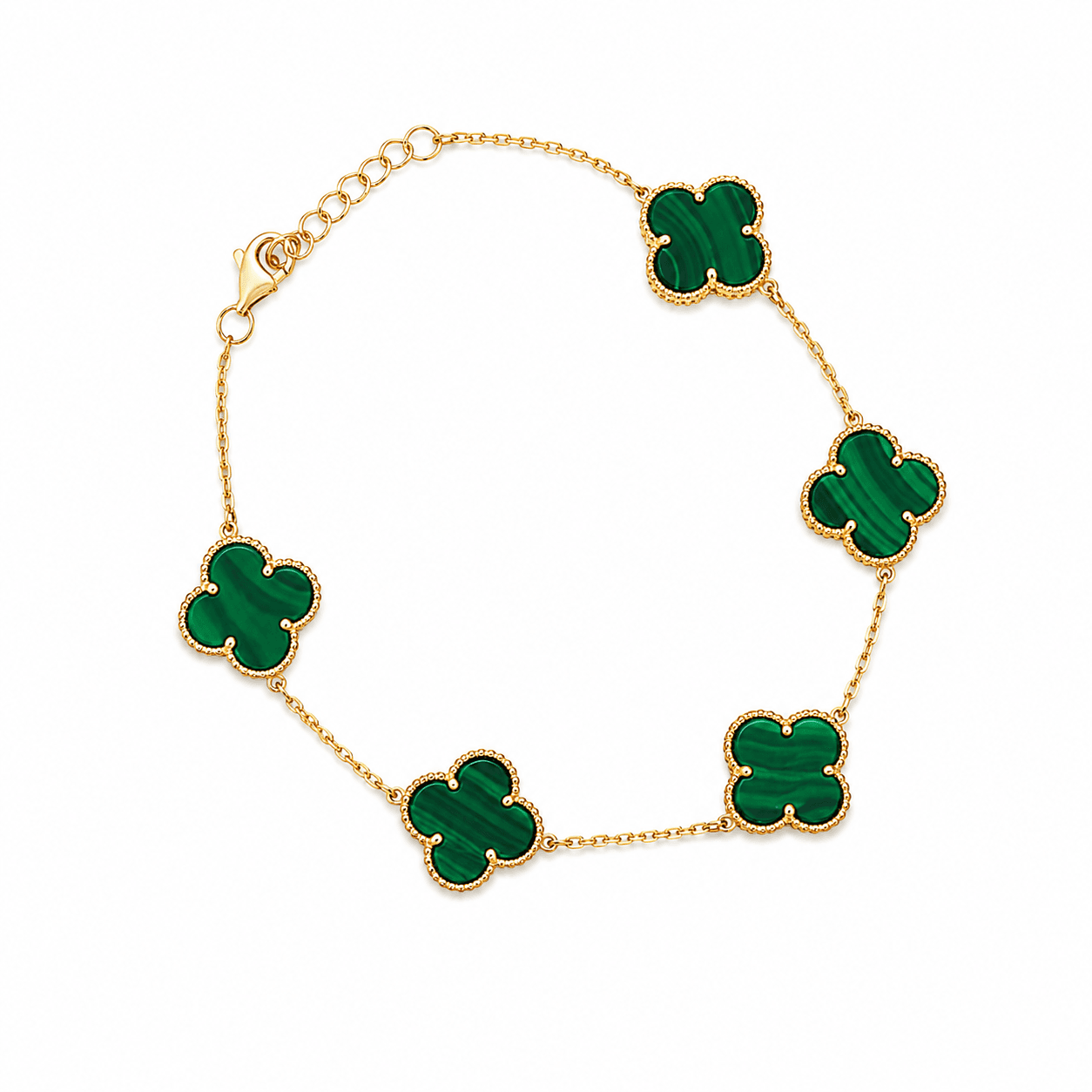 Green Clover Station Bracelet