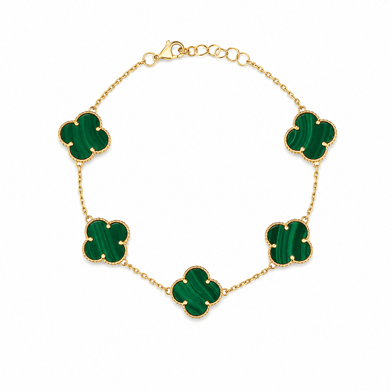 Green Clover Station Bracelet