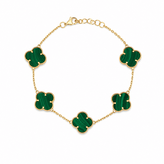 Green Clover Station Bracelet