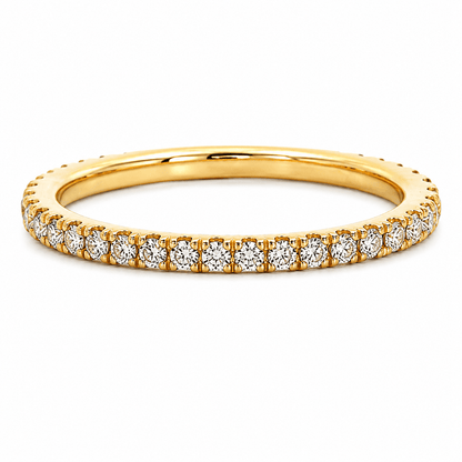 Half Diamond Half Orange Sapphire Eternity Band