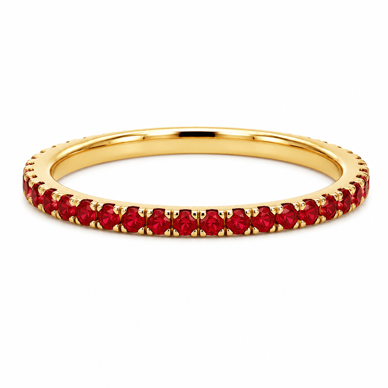 Half Diamond Half Orange Sapphire Eternity Band