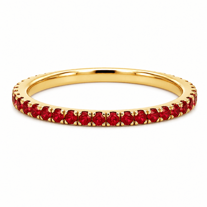 Half Diamond Half Orange Sapphire Eternity Band