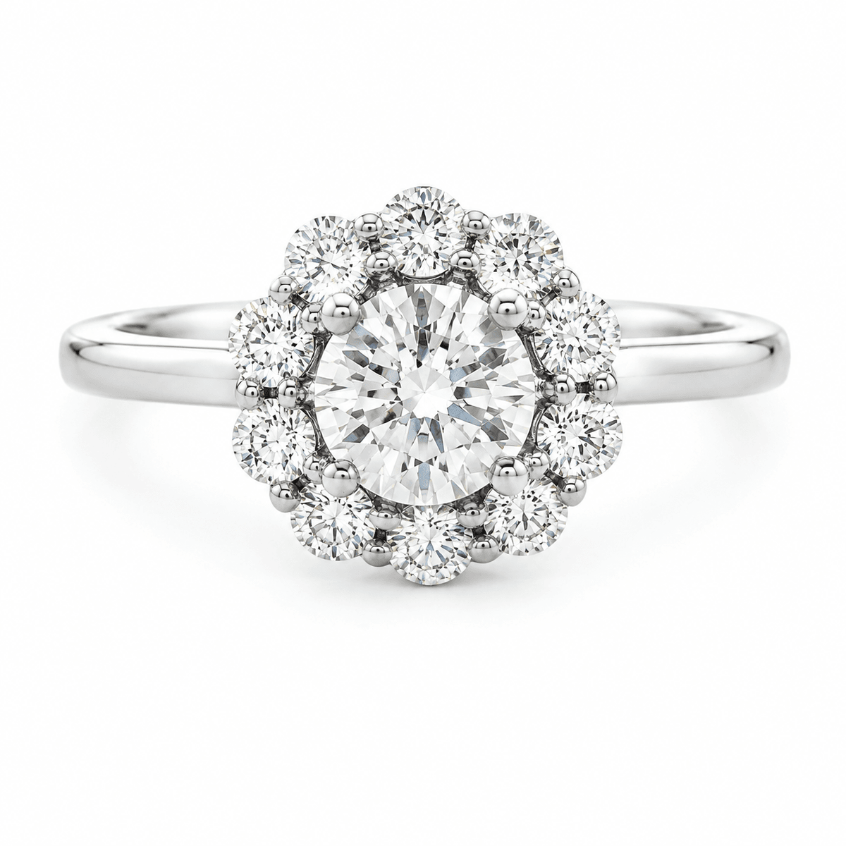 1.14 CTW Round Halo Engagement Ring