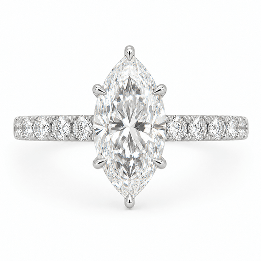 Hidden Halo Marquise Lab-Grown Diamond Engagement Ring