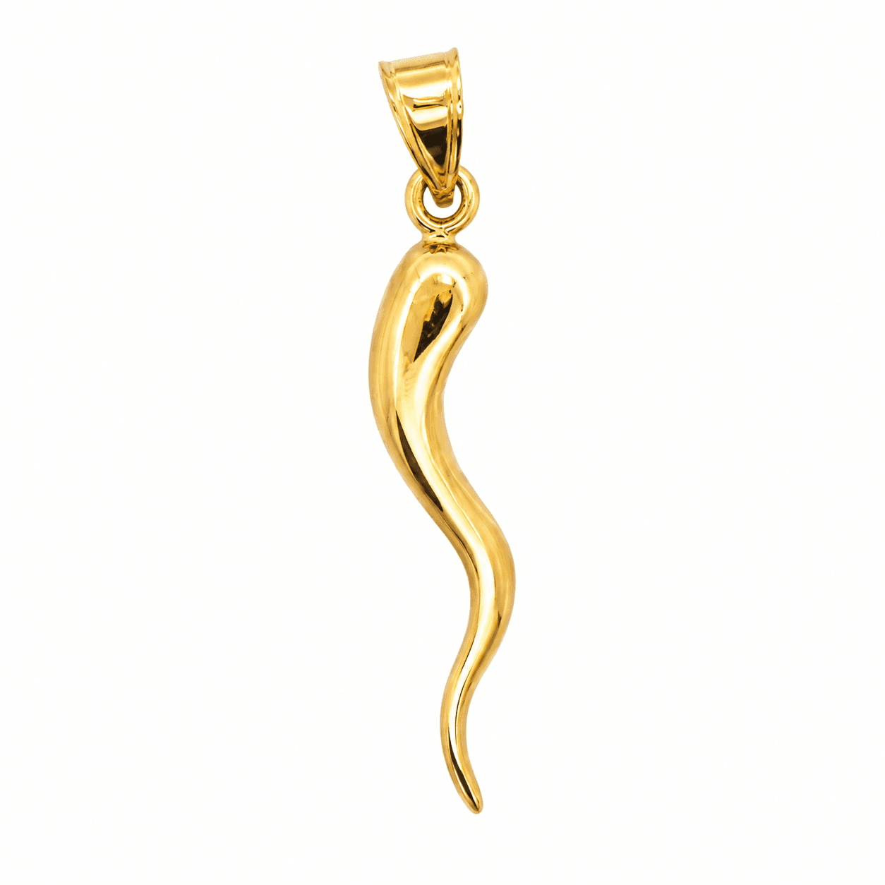 14K YG ITALIAN HORN LARGE PENDANT 4.74 G