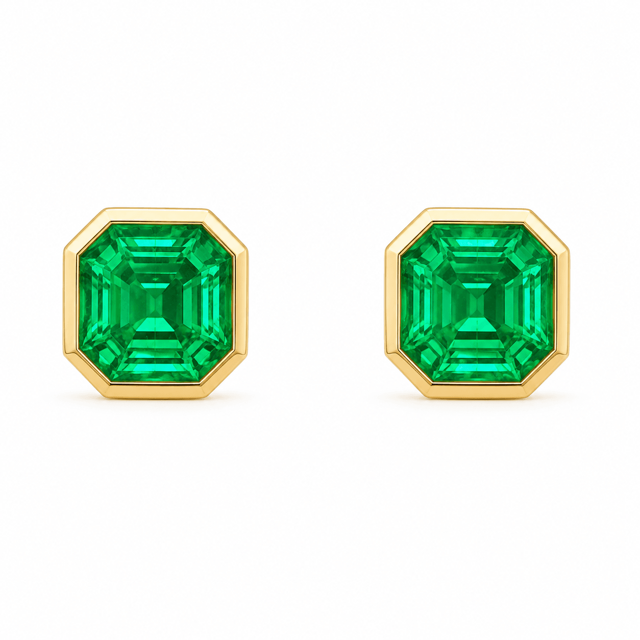 Lab-Created Emerald Stud Earrings