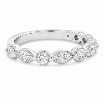 0.69 CT TW. Lab-Grown Diamond Alternating Marquise & Round Wedding Band
