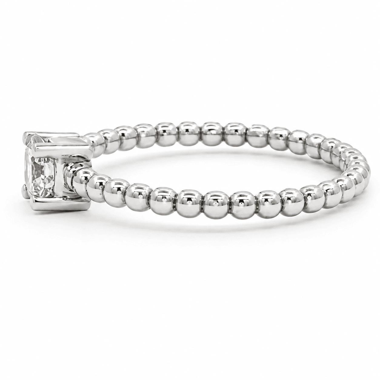 0.44 CTW Lab-Grown Solitaire Diamond Beaded Ring