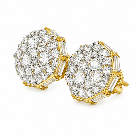 Lab-Grown Diamond Cluster Stud Earrings