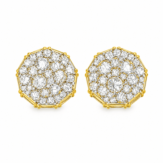 Lab-Grown Diamond Cluster Stud Earrings