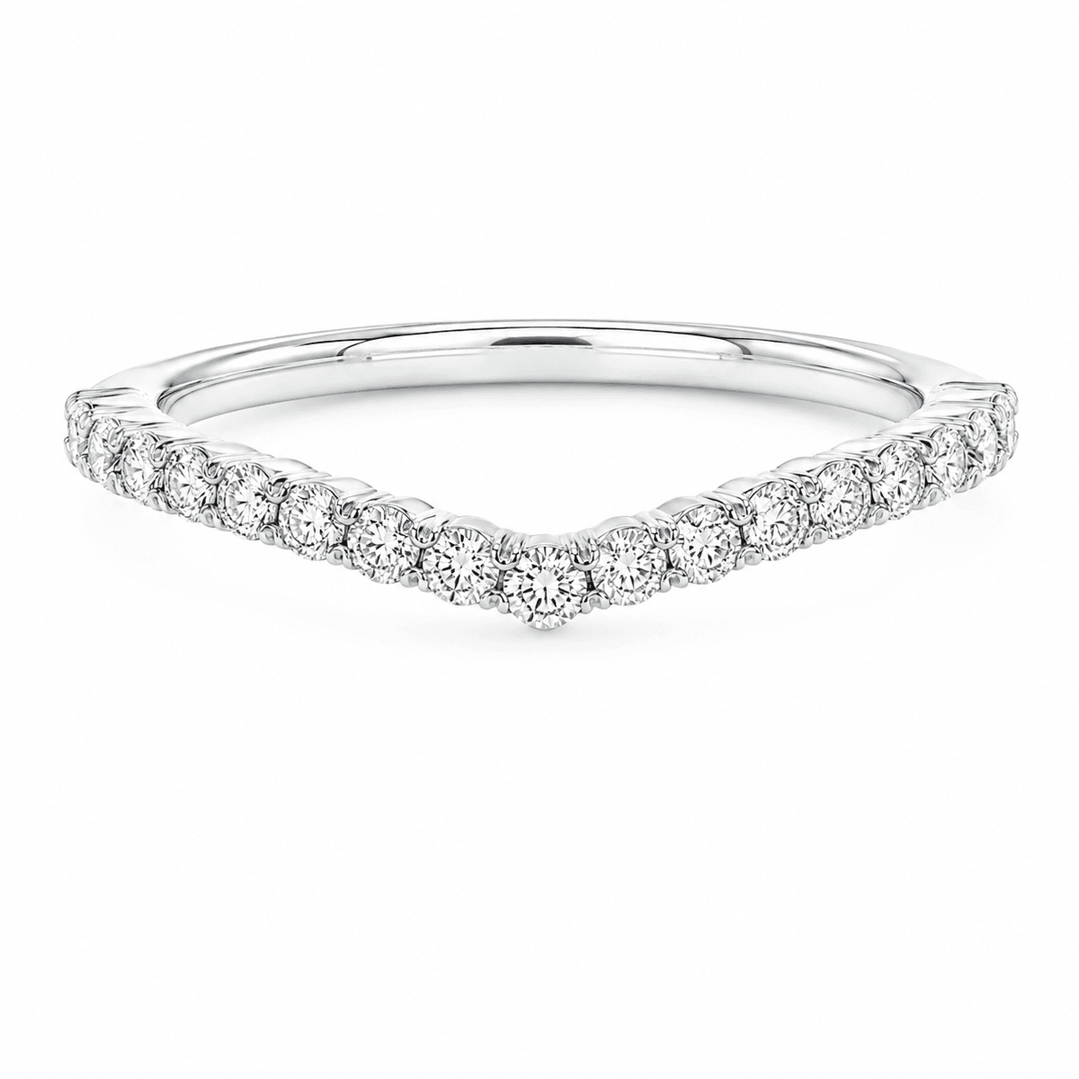 0.30 CT TW. Lab-Grown Diamond Contour Wedding Band