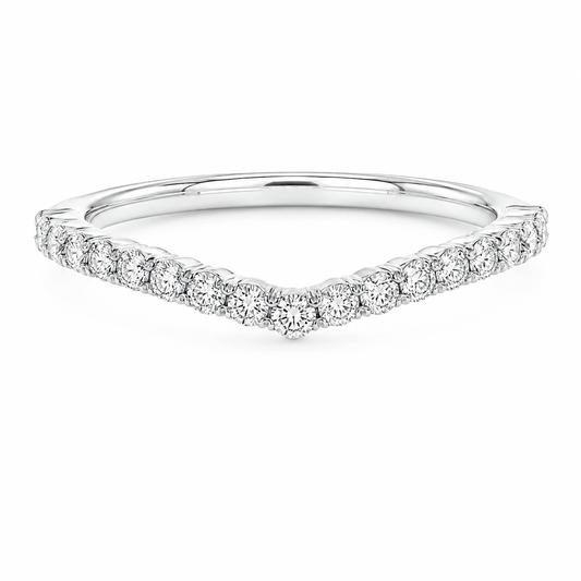 0.30 CT TW. Lab-Grown Diamond Contour Wedding Band