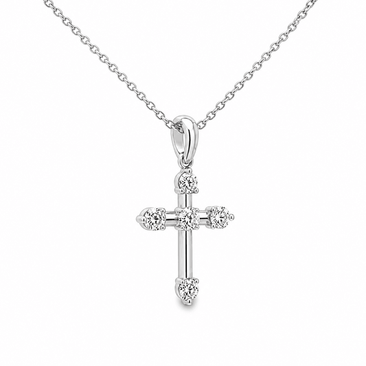 Lab-Grown Diamond Cross Pendant Necklace