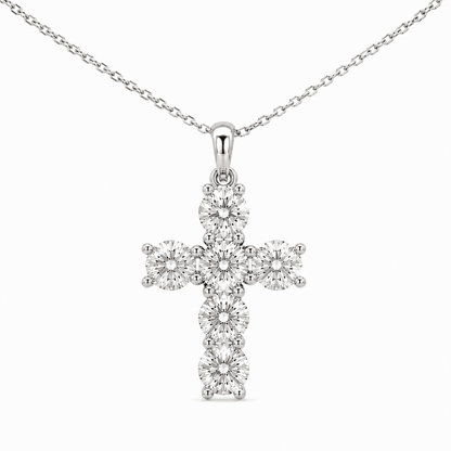 1 CT TW. Lab-Grown Diamond Cross Pendant