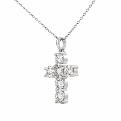1 CT TW. Lab-Grown Diamond Cross Pendant