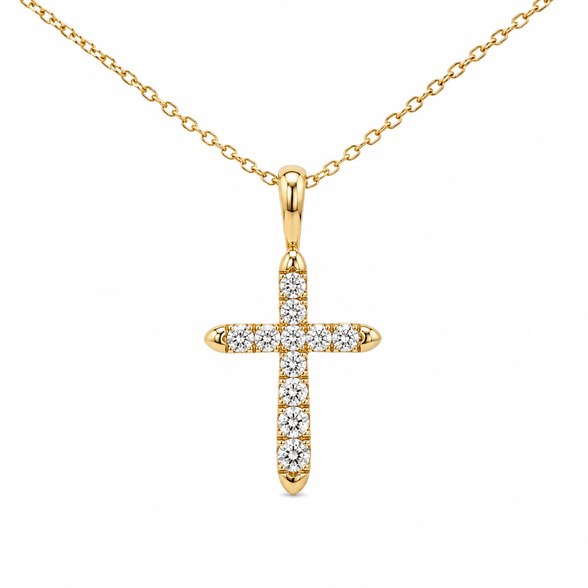 1/6 CT TW. Lab-Grown Diamond Cross Pendant