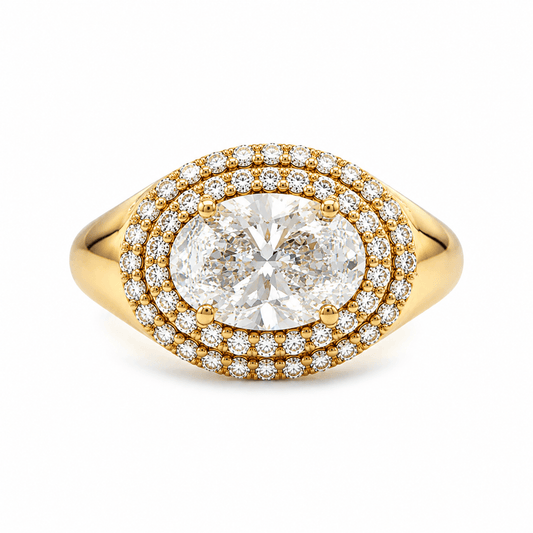 2.84 CTW Lab-Grown Diamond Double Halo Engagement Ring