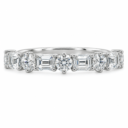 Lab Diamond East-West Wedding Band