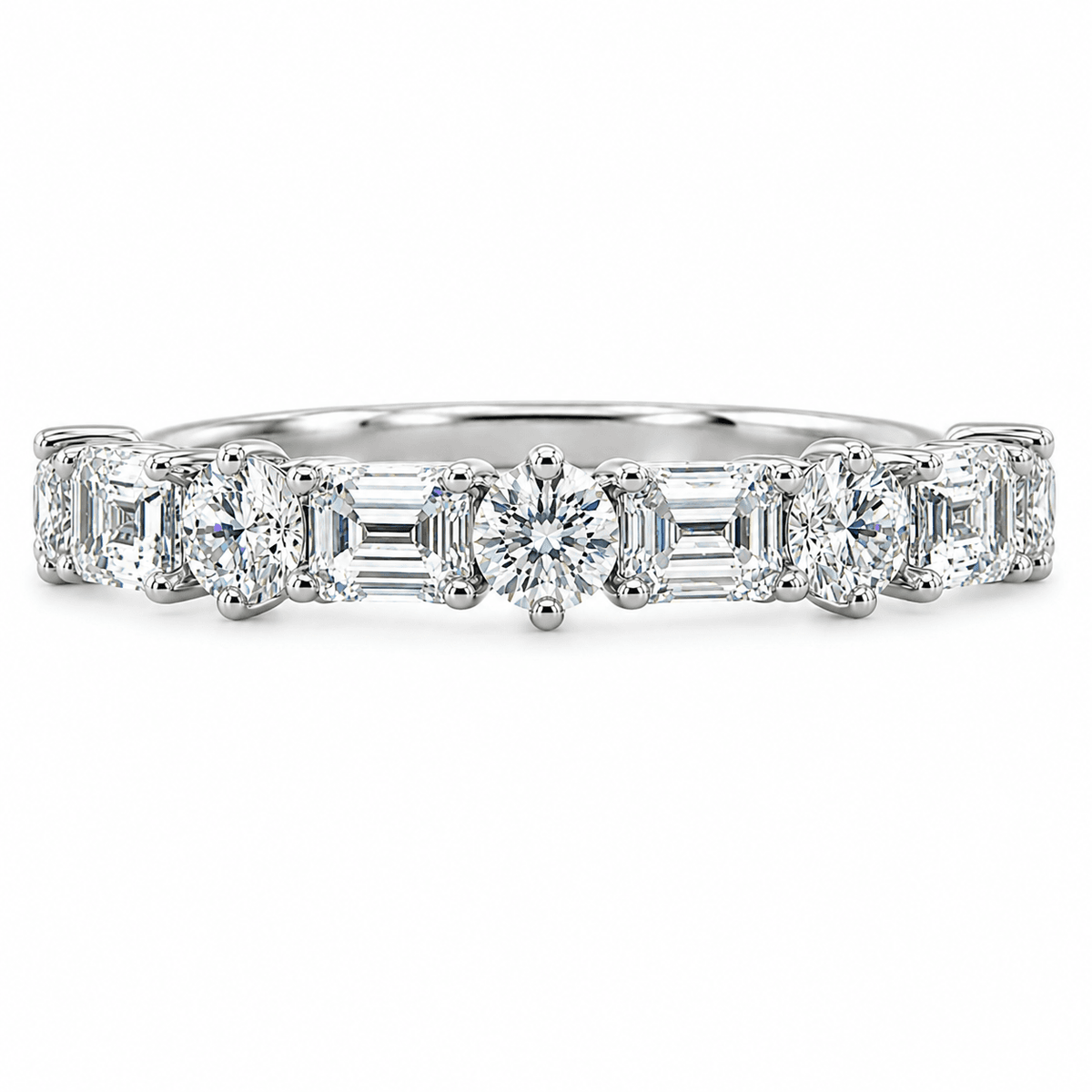 1 CT TW. Lab Diamond East-West Wedding Band