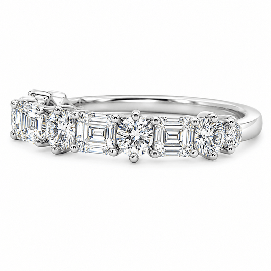 Lab Diamond East-West Wedding Band