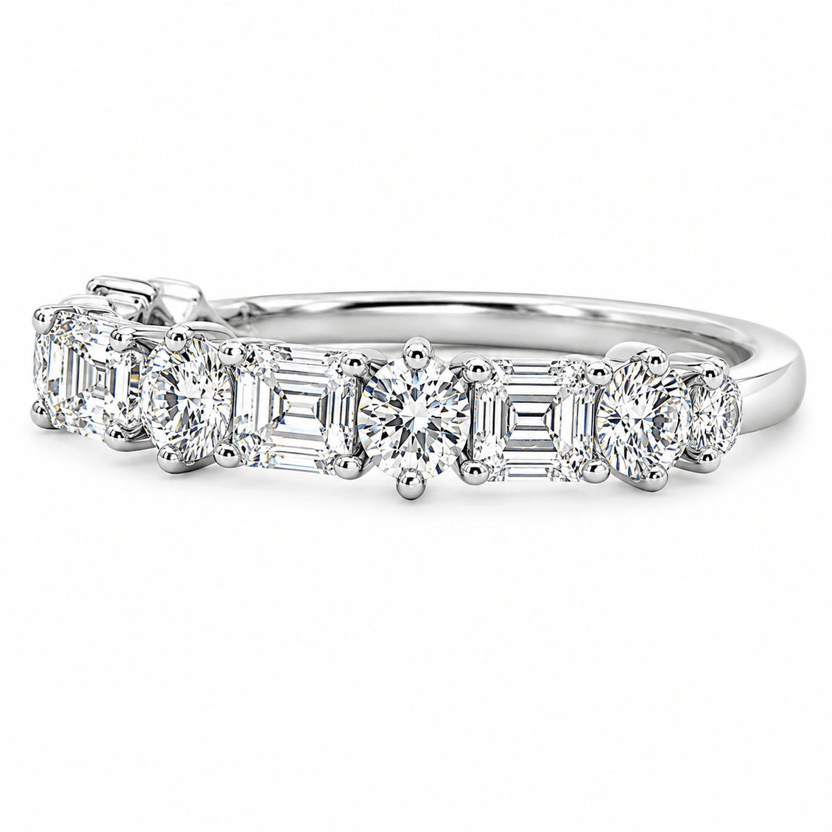 1 CT TW. Lab Diamond East-West Wedding Band