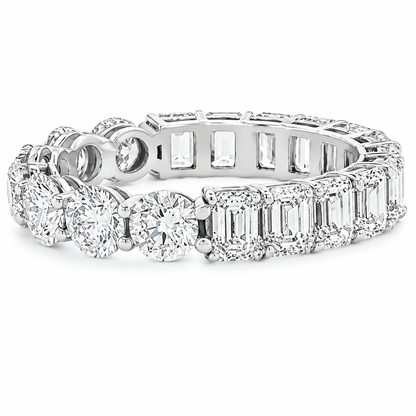4.56 CTW Lab-Grown Diamond Half Round & Half Emerald-Cut Eternity Band