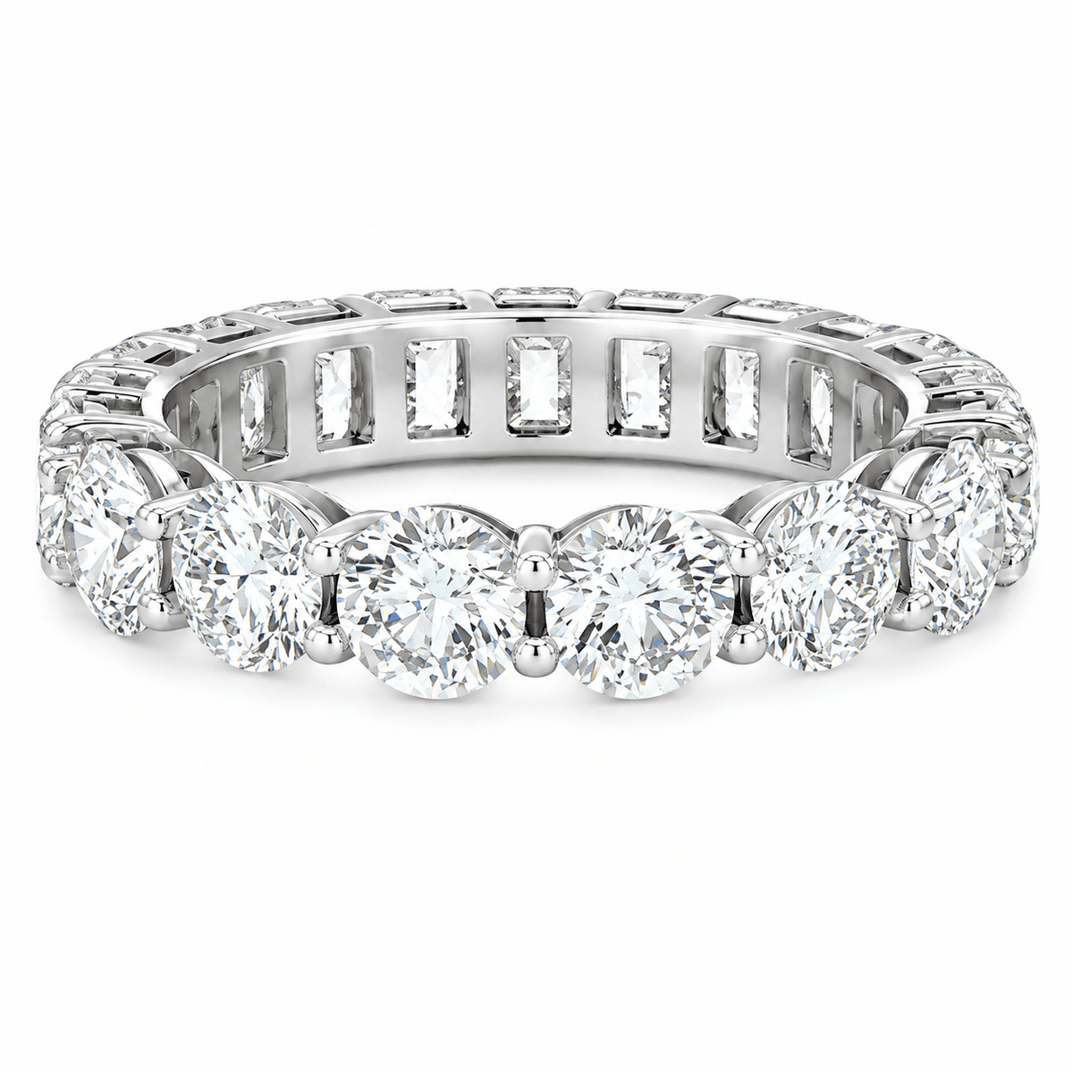 4.56 CTW Lab-Grown Diamond Half Round & Half Emerald-Cut Eternity Band