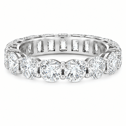 4.56 CTW Lab-Grown Diamond Half Round & Half Emerald-Cut Eternity Band
