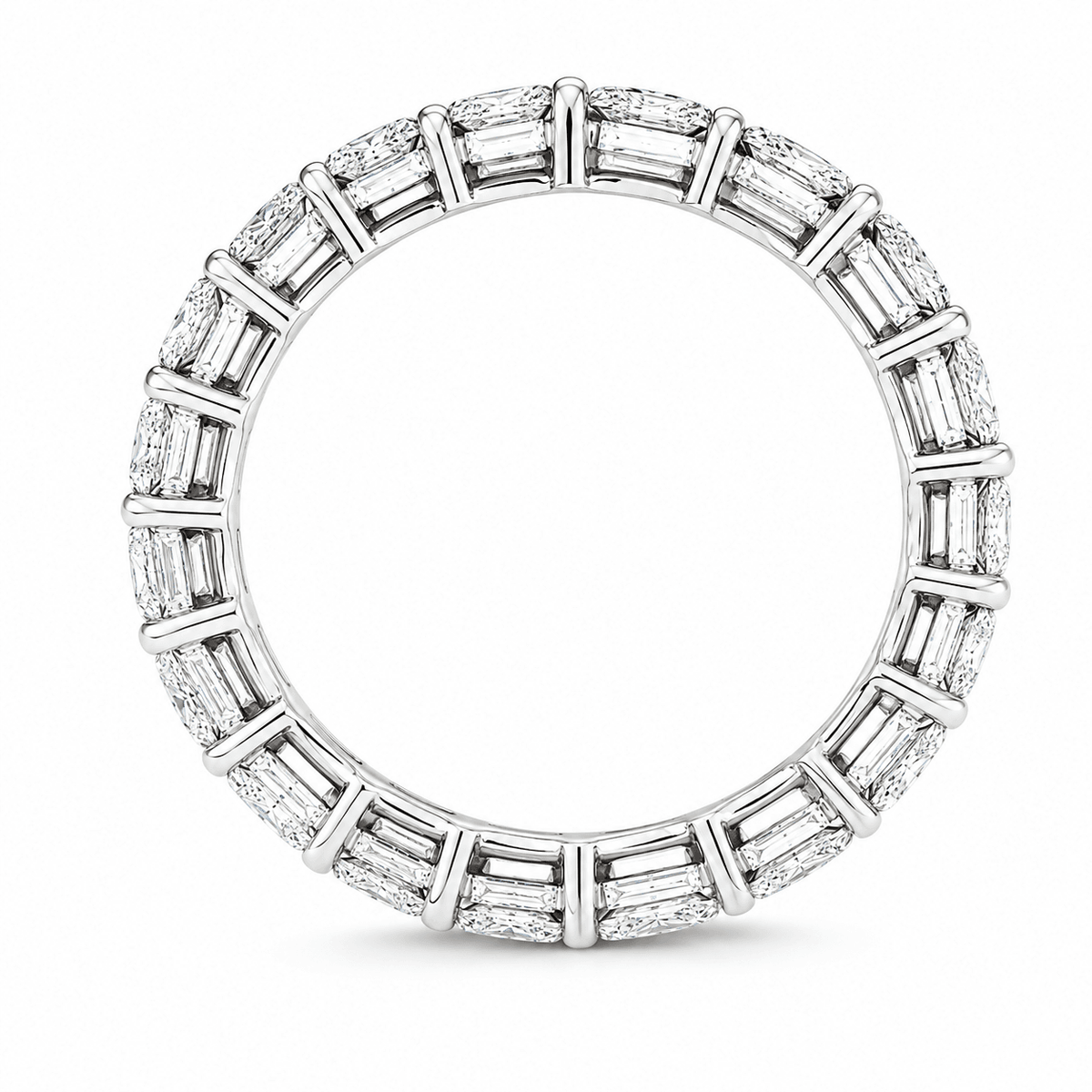4.56 CTW Lab-Grown Diamond Half Round & Half Emerald-Cut Eternity Band