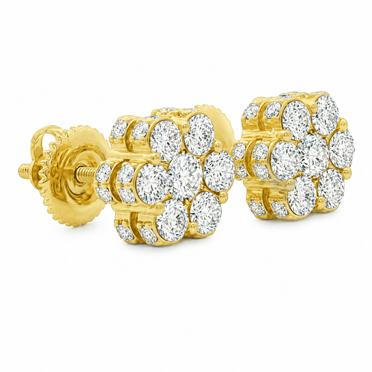 Lab-Grown Diamond Flower Stud Earrings