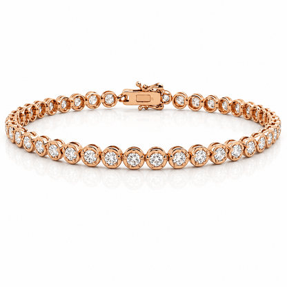 Lab-Grown Diamond Flower Tennis Bracelet