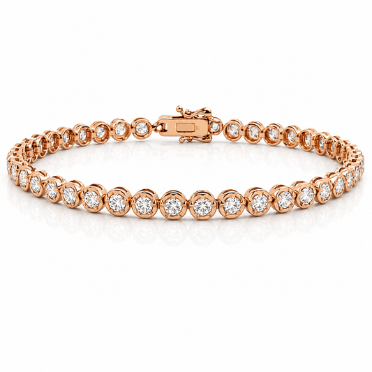 Lab-Grown Diamond Flower Tennis Bracelet