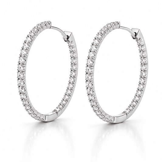 1.22 CTW Lab-Grown Diamond Inside-Out Hoop Earrings