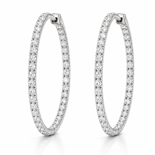 1.22 CTW Lab-Grown Diamond Inside-Out Hoop Earrings