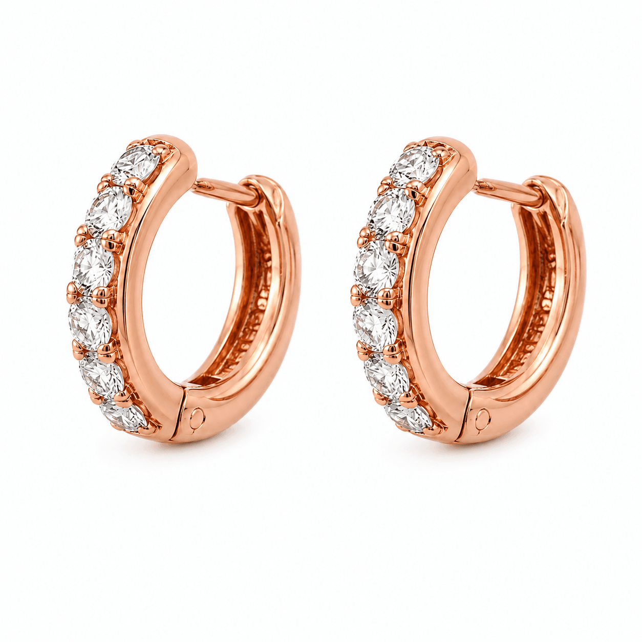0.60 CTW Rose Lab-Grown Diamond Huggie Earrings