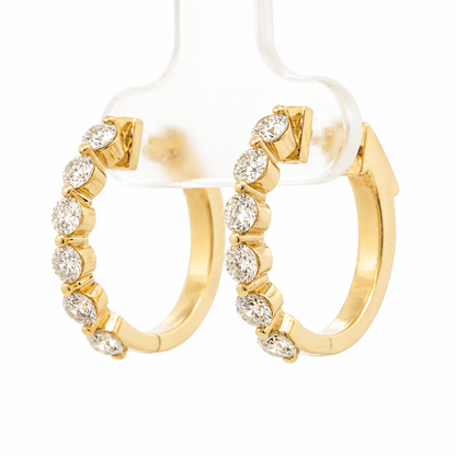 1.25 CTW Lab-Grown Diamond Shared Prong Huggie Hoop Earrings
